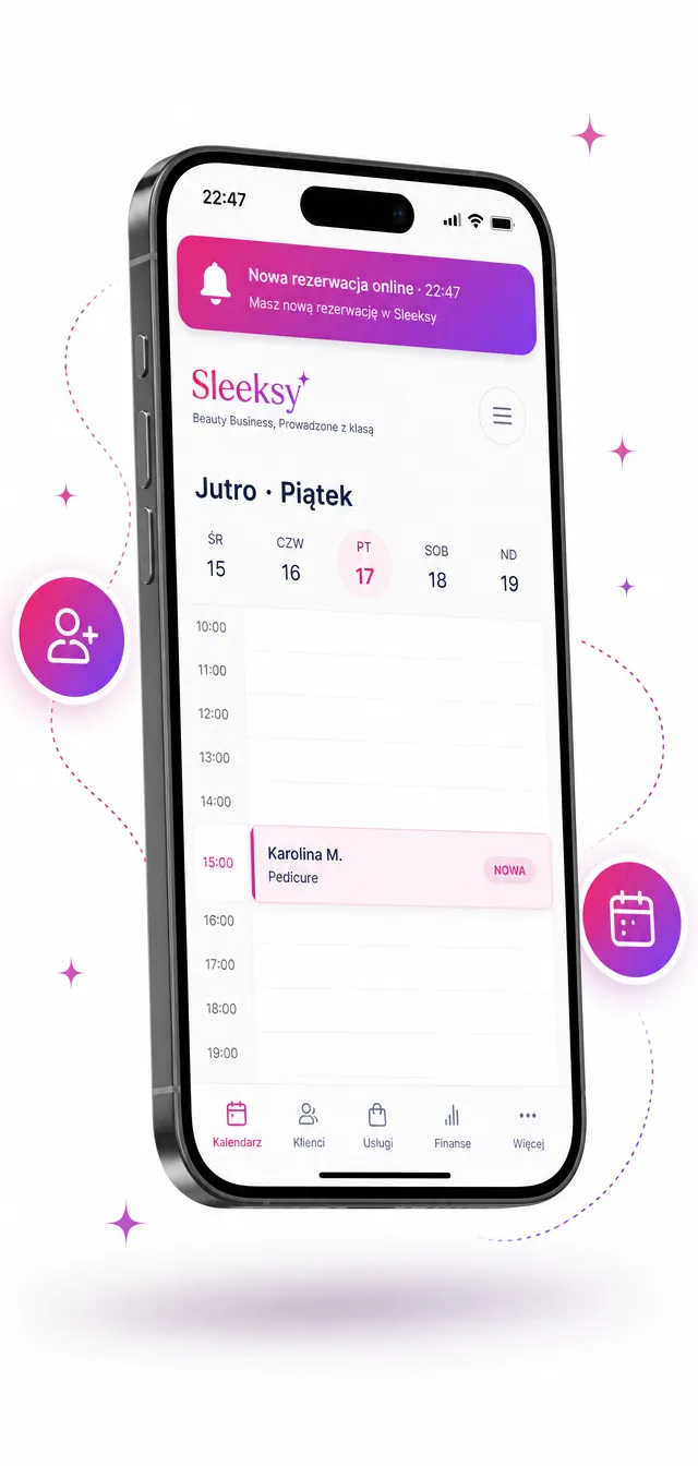 Sleeksy · 22:47 · Nowa klientka umówiła się sama.